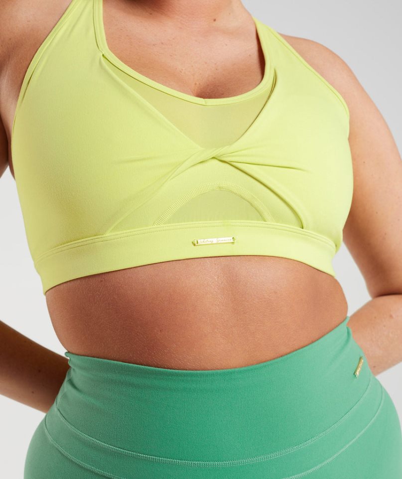 Staniki Sportowe Gymshark Whitney Mesh Damskie Żółte | PL 708HNA